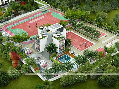 play area township 3d render